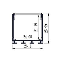 Chine Fabricant Carré 26*26mm Profil suspendu en aluminium LED de haute qualité avec couvercle de diffuseur opale et ensemble d'embouts