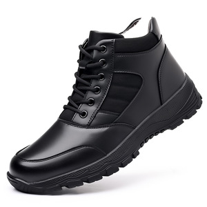 Botas Martin para Hombre, Otoño Invierno, Negras, con Cordones, Suela Gruesa, Caña Alta, Forradas de Lana, para Senderismo y Uso Casual al Aire Libre - Product Image 5