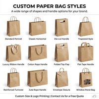 Sacs shopping en papier personnalisés avec logo, ruban satiné rose et rouge, plusieurs tailles, pour cosmétiques, beauté, cadeaux