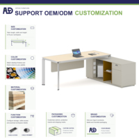 Bureau de direction pliable et durable avec armoire latérale – Mobilier au design moderne pour espace de travail d'entreprise