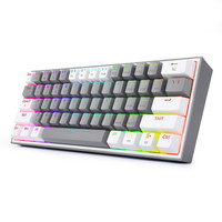 K617 Keyboard Mekanik Baru Kecil 61 Tombol Hot Plug USB-C Berkabel Tahan Air Red Axis Alloy RGB Backlit Untuk Penggunaan Desktop