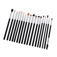 Lot de 20 pinceaux de maquillage professionnels pour yeux, sourcils, eyeliner, avec manche en bois et poils synthétiques, pour le visage, le correcteur, le gloss et le mascara