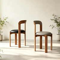 Chaise de salle à manger moderne en bois massif, empilable, avec dossier, pour la maison
