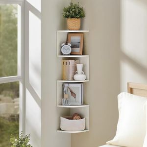 Wall-mounted Corner Shelves 7-layer White <b>Storage</b> For Bedroom Living Room - Product Image 2