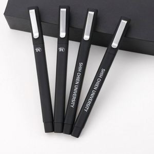 Stylos à bille classiques de luxe en acier inoxydable de haute qualité, noirs, carrés, en plastique, avec logo personnalisé, vente en gros - Product Image 4