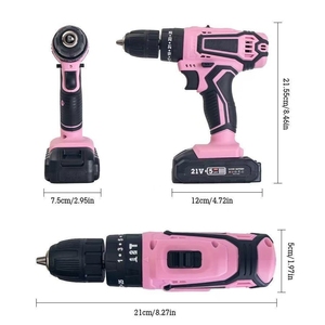 Kit de Taladro Inalámbrico Recargable de Alta Calidad de 12V 20V 18V 21V, Herramientas Eléctricas Inalámbricas Pequeñas para Trabajar la Madera - Product Image 2