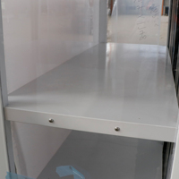 Étagère à médicaments en acier inoxydable avec système de porte coulissante entièrement fermée, armoire de rangement robuste en acier inoxydable transparent