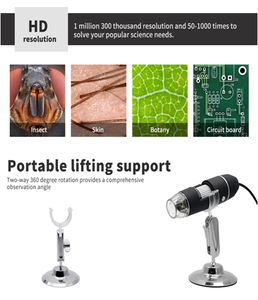 安価な3in1ポータブルデジタルUSB子供用顕微鏡UM-X02、50倍～1000倍の倍率、1080p解像度、8LED照明付き - Product Image 3