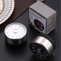 Timer Visual Multifungsi Baja Tahan Karat Baru 60 Menit Alat Pengingat Tanpa Baterai Timer Memasak Jam Putar Magnetik