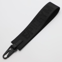 Lanière courte personnalisée en nylon jacquard avec sangle large et mousqueton pour porte-clés, idéale pour le sport urbain, les souvenirs et comme dragonne quotidienne