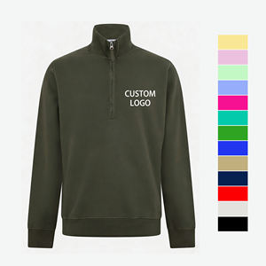 DUOLLB Felpa da Uomo in Pile con Cerniera a Un Quarto, <span class=keywords><strong>Manica</strong></span> con Iconico Stemma a Bussola, per <span class=keywords><strong>Polo</strong></span>, Tessuto in Spugna Ricamato Personalizzabile - Product Image 1