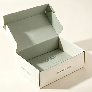 Biodegradable Corrugated Mailer Compostable Kraft Board Vegan Beauty Shipping <b>Box</b> Self Locking Bottom Custom Logo Printing Matt - Product Image 2