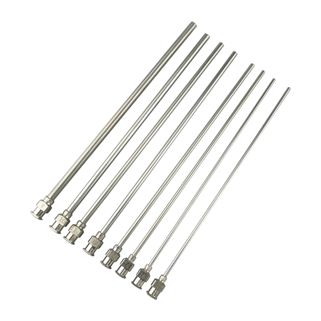 8-26G Dispenser Needle Tube Long Length Needle Flat Stainless Steel Dispensing Needle Tips