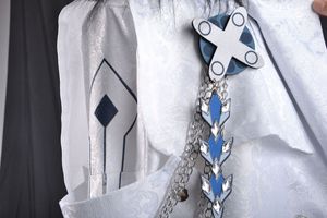 Gioco Anime Cosplay Genshin impatto presagio Columbina mantello sciarpa Cosplay Costume abiti parrucca - Product Image 4