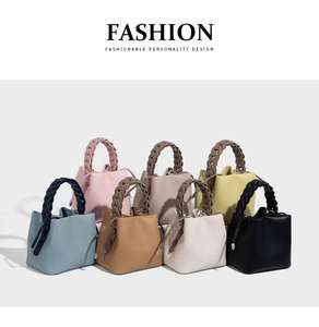Sac seau en cuir de luxe pour femmes, élégant, léger, durable, petit sac à main avec fermeture à rabat, doublure en PU - Product Image 6