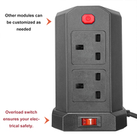 Commutateur de surcharge standard britannique personnalisé et prise d'extension de tour à 3 ports USB 1 type C
