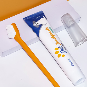 Ensemble de brosses à dents pour animaux de compagnie, 3 pièces, saveur de bœuf, saveur de vanille, dentifrice pour chiens et chats, produits de nettoyage et de toilettage pour soins buccaux - Product Image 4