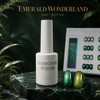 BelloGel Emerald Wonderland – Kit de vernis gel UV magnétique effet œil de chat 12 couleurs 10 ml – Non toxique, longue tenue, usage professionnel