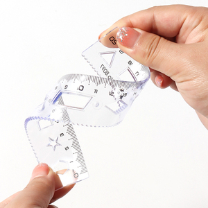 Hoge Kwaliteit 20Cm Flexibele Heldere Geometrische Zachte Pvc Liniaal Aanpasbare Schoolbenodigdheden Gemaakt Van Duurzaam Plastic - Product Image 4
