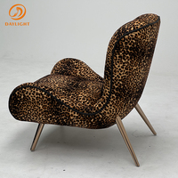 Fauteuil simple capitonné moderne et confortable, imprimé léopard, sur mesure pour salon – Ensemble de chaises de loisirs pour mobilier de salon