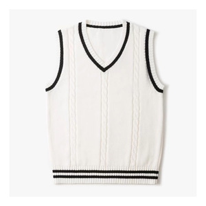 Chaleco de Punto con Cuello en V para Hombre Zhan Ya, Corte Holgado, Diseño de Flores Trenzadas, Antipilling, Otoño 2023, Ropa Casual - Product Image 2