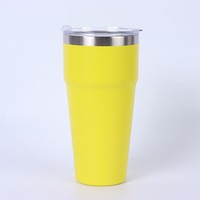 2026 20 30 oz Gobelet isotherme en acier inoxydable, Mug de voyage portable avec couvercle, poignée et paille, à isolation sous vide pour boissons chaudes