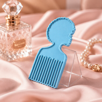 J267 Vente en gros Moules en silicone personnalisés écologiques pour peignes à cheveux femme et brosses afro, forme rectangulaire, facile à démouler