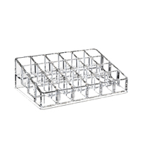 Boîte de rangement en acrylique pour maquillage, prix entrepôt, 18 compartiments, support à rouges à lèvres et bijoux, présentoir cosmétique, support pour pinceaux de maquillage