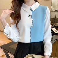 Chemisier en Chiffon Imprimé Vintage pour Femme, Collection Printemps-Automne 2026, Style Coréen Élégant, Chemise de Bureau à Manches Longues