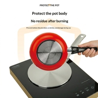 Diffuseur de Chaleur en Acier Inoxydable Plaque Adaptateur à Induction pour Table de Cuisson avec Poignée Amovible