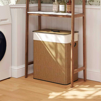 Nouveau panier à linge sale et de rangement polyvalent pour salle de bain, en bambou tressé, pour usage domestique - Collection 2026
