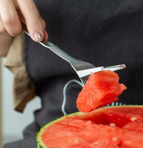 2 in 1 <b>Watermelon</b> Fork Slicer Multi-purpose <b>Watermelon</b> Slicer <b>Cutter</b> Knife Stainless Steel Kitchen Fruit Cutting Fork - Product Image 4