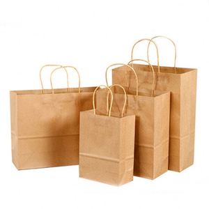 Bolsas de Papel Kraft Reutilizables Ecológicas Impresas Personalizadas para Comida para Llevar y Empaque de Regalos con Logotipo y Asas Personalizados - Product Image 1