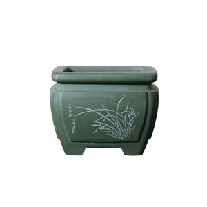 Handmade Bonsai <b>Pot</b> Purple Clay <b>Square</b> Small Palm Sized Zhang Kelei Artwork - Product Image 5