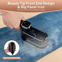 Défroisseur vapeur portable à écran tactile, personnalisé en usine, multi-vitesses, avec réservoir d'eau amovible de 160 ml, 1300 W, anti-brûlure à sec