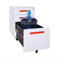 Armoire de classement mobile à 3 tiroirs en acier, meuble de rangement de bureau verrouillable sur roulettes, design moderne et écologique, tiroir pour dossiers suspendus