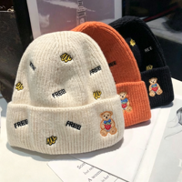 Nouvel arrivage Chapeau d'hiver en tissu tricoté mignon et joli motif personnalisé coloré, chaud et confortable