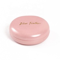 Mini étui portable pour lentilles de contact, couleur macaron, boîte de rangement ronde pour bijoux, boucles d'oreilles, bagues, logo personnalisé, petit miroir de voyage