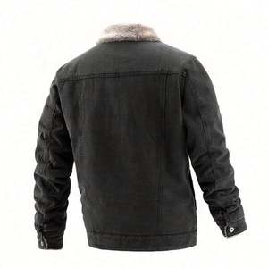 2021 Wholesale Fashion Custom Winter Street Wear Clothes Men Blank <b>Black</b> <b>Jean</b> Denim <b>Jacket</b> - Product Image 2