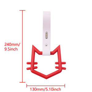 1Pcs Universal JDM Style TSURIKAWA Cute Unluck Cat Anime Cartoon Ring Subway Train Bus Handle PVC Strap for Car Styling - Product Image 3