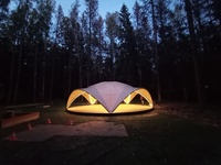 Tenda besar bentuk bunga pernikahan luar ruangan, tenda terpal pesta besar untuk acara dan perayaan