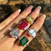 Bague en argent sterling 925 avec pierre super scintillante, prix d'usine Dylam, simulation de diamant à haute teneur en carbone, pour mariage et fête