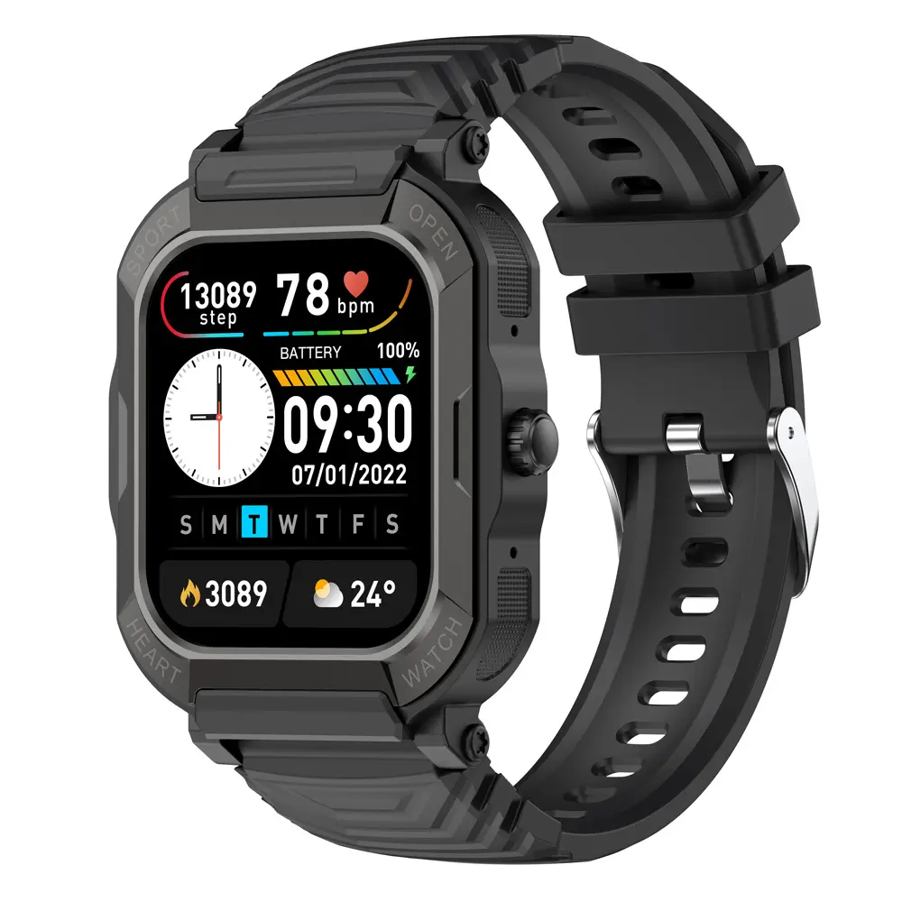 Virayda H30 Assista 3 Relógio Inteligente Tela AMOLED 128M TFT 1,91 polegadas BT Chamada Smartwatch com Realmente Parafuso Assista H30