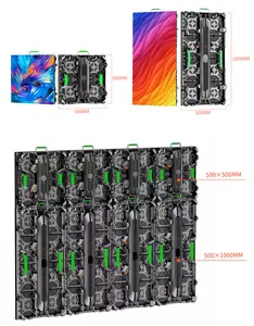 4m X 3m kunci putar sistem lengkap layar tampilan LED penuh warna dalam dan luar ruangan 500x1000mm LED Video Dinding