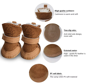 Chaussures imperméables antidérapantes <span class=keywords><strong>pour</strong></span> <span class=keywords><strong>chien</strong></span> Hiphoppet, bottes <span class=keywords><strong>de</strong></span> <span class=keywords><strong>neige</strong></span> <span class=keywords><strong>pour</strong></span> chiot, protection des pattes en peluche épaisse, chaussettes chaudes d'hiver <span class=keywords><strong>pour</strong></span> chiot et chat - Product Image 5