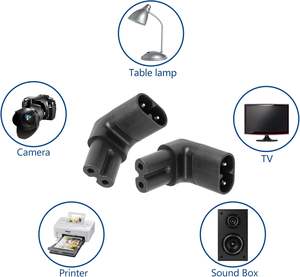 Adaptateur secteur à angle droit IEC320 C7 à C8, adaptateur secteur IEC 320 C7-C8 90 degrés, convertisseur secteur à angle haut-bas mâle vers femelle Figure 8 - Product Image 6