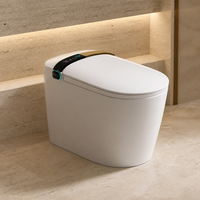 WC intelligent allongé à double chasse certifié CE avec télécommande, siège chauffant, fixation au sol, drainage S-Trap et P-Trap
