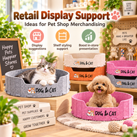 Lit pour chat convertible en feutre avec doublure en peluche, lit-caverne et lit-coquille multifonctionnel pour chat, nid d'intérieur pour animaux de compagnie, vente en gros