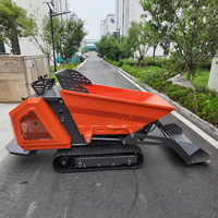 Mini-dumper sur chenilles de 0,8 tonne, camion transporteur diesel à chenilles en caoutchouc pour l'agriculture, les vergers, les pépinières et l'aménagement paysager