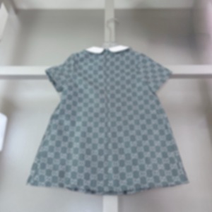 Robe d'été en mousseline pour filles, col Claudine <span class=keywords><strong>à</strong></span> <span class=keywords><strong>volants</strong></span>, manches courtes, motif lettres imprimé, <span class=keywords><strong>jupe</strong></span> trapèze longueur genou - Product Image 2